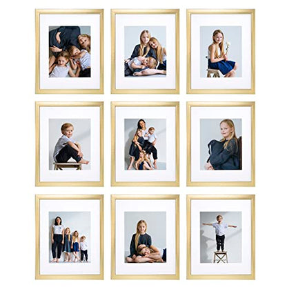 Sheffield Home 9 Piece Gallery Wall Frame Set, 11x14 Inch, Gold - color: Gold, size: 11x14 Inch