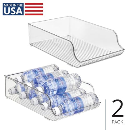 iDesign Plastic Water Bottle Organizer, Clear, 2-Pack | For Fridge, Bottle Holder, For Kitchen and Pantry - style: Pack of 2