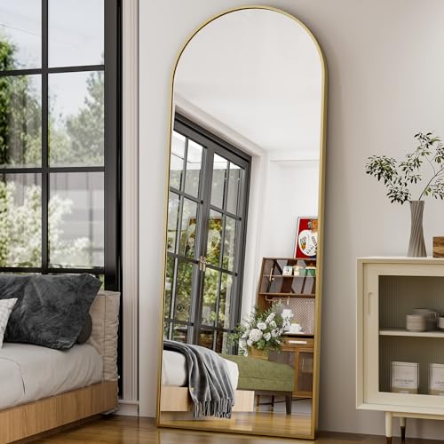 26" x 71" Arched Full Length Mirror - Gold Full Body Mirror - Extra Large Floor Mirrors for Bedroom, Living Room, Bathroom - color: Gold, size: 71"L x 26"W
