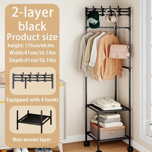 Clothes Rails for Bedroom Bedrooms Corner Clothes Rack Multi-Layer Nightstand Clothes Coat Racks Simple Household Bedroom Floor Standing Hangers Shelve