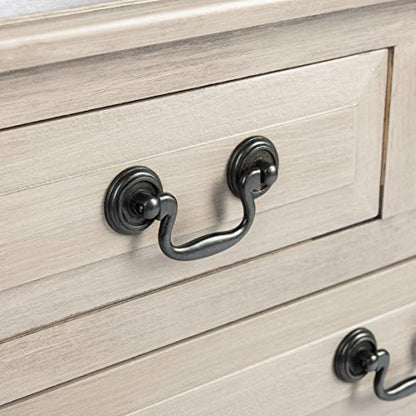 SAFAVIEH Furniture - Primrose 3-Drawer Console Table - Greige - Solid Wood - Farmhouse Classic Design - Ideal for Entryway, Living Room, Hallway, 23.5" W x 13" D x 29.5" H (CNS5707D) - color: Greige