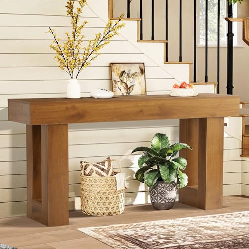 Grepatio 63 Inch Entryway Console Table, Rustic Narrow Sofa Table, Wood Long Console Table, Farmhouse Entry Way Table, Behind Couch Tables for Entrance, Hallway, Living Room (Brown) - color: Brown