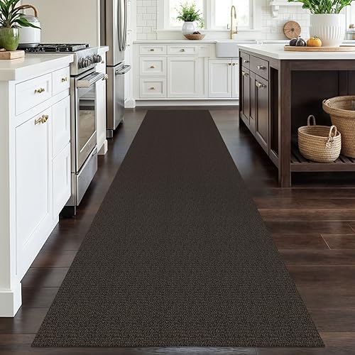 Washable Runner Rug, Non Slip Hall Runner, 3x12 Ft, Taupe/Coffee | Washable Braided Runner Carpet, Non Slip Rubber Dot Backed, For Hallway, Kitchen, Entryway, Bedroom, Laundry Room, Foyer - color: Taupe/Coffee, size: 3' x 12' (Rectangular)