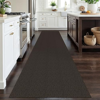 Washable Runner Rug, Non Slip Hall Runner, 3x12 Ft, Taupe/Coffee | Washable Braided Runner Carpet, Non Slip Rubber Dot Backed, For Hallway, Kitchen, Entryway, Bedroom, Laundry Room, Foyer - color: Taupe/Coffee, size: 3' x 12' (Rectangular)