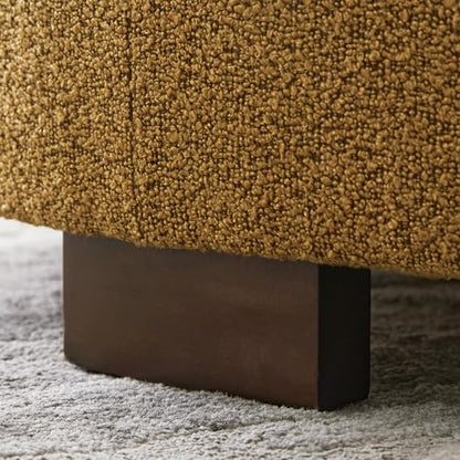 Zihanhome 30 Inch Round Storage Ottoman, Ottoman Coffee Table with Lift Off Lid, Boucle Modern Ottomans with Storage for Living Room, Bedroom, Apartments (Yellow) - color: Yellow