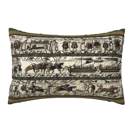 Bayeux Tapestry Throw Pillow Case Rectangle Decorative Lumbar Pillow Cover for Home Decor Sofa Living Room Couch Bed Car Cushion Cover 20"X 30" - color: Bayeux Tapestry, size: 30" x 20" (Pack of 1)