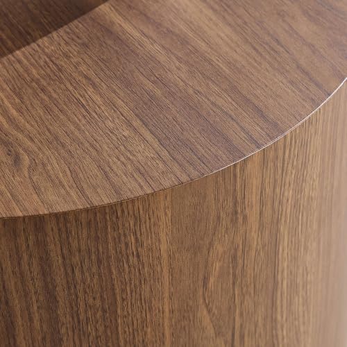 Nesting Coffee Table Set of 2, Modern Round Coffee Table Drum Side Table, Wooden Circle Accent Tables End Tables for Small Spaces Living Room Bedroom Office (Walnut) - color: 18.9" & 14.96" Walnut With Wood Veneer