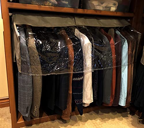 Garment Cover for Closet Rod and Portable Clothing Rack Shoulder Dust Cover - Protect Your Wardrobe in Style - Adjustable to fit 20" to 36" long - 6 Pack