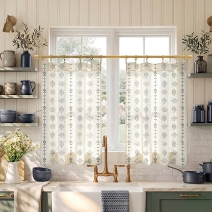 Lino Rosa Bathroom Curtains Window,Small Linen Striped Boho Blue Kitchen Curtains 24 Inch Length Sets - color: Navy, size: 24"W x 24"L (Pack of 2)