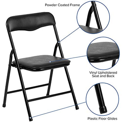 Flash Furniture Mindy Kids 3-Piece Folding Table and Chairs Set for Daycare and Classrooms, Children's Activity Table and Chairs Set, Black - color: Black, size: 3 Piece Set