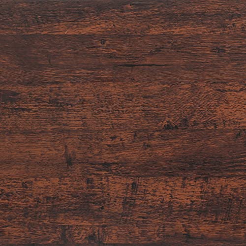 Wallpaper 118"x17.7" Wood Peel and Stick Wallpaper Thicken Red Brown Wood Contact Paper Brown Red Dark Wood Wall Paper Plank Removable Rustic Grain Self Adhesive Desk Table Vinyl Roll - color: Red Brown, size: 17.7" x 118"