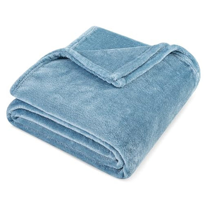 PAVILIA Fleece Blanket Throw Twin Size | Super Soft, Plush, Luxury Flannel Throw | Lightweight Microfiber Blanket for Sofa Couch Bed (Dusty Blue, 60x80 inches) - color: Dusty Blue, size: 60 x 80 Inches - Twin