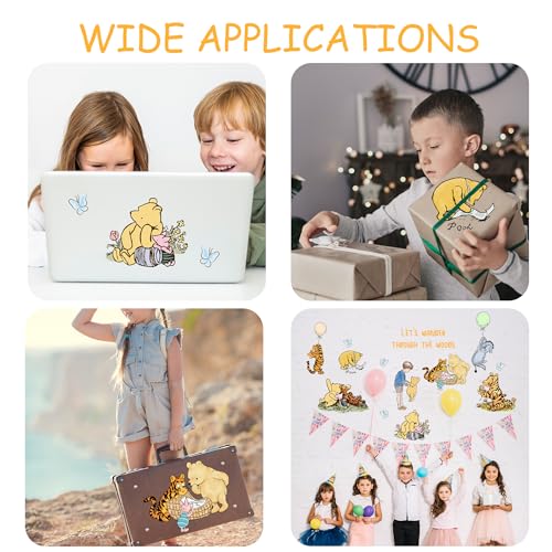 Winnie Character Stickers, Winnie Inspirational Stickers, The Pooh Wall Stickers for Kids, The Pooh Removable Sticker for Baby Kids Nursery Children Room Bedroom Living Room Playroom Wall Decoration - style: Winnie 04