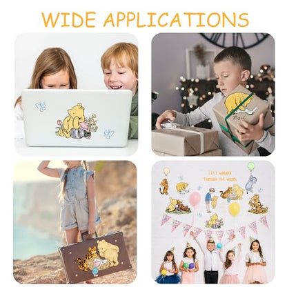 Winnie Character Stickers, Winnie Inspirational Stickers, The Pooh Wall Stickers for Kids, The Pooh Removable Sticker for Baby Kids Nursery Children Room Bedroom Living Room Playroom Wall Decoration - style: Winnie 04