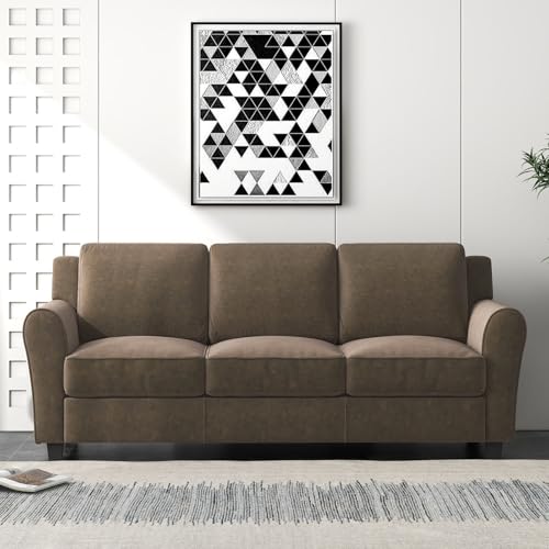 Bonzy Home 2 Piece Sofa Set, 2-Seater & 3-Seater Sofa Couch, Modern Comfy Living Room Set with Thick Cushion, Ideal for Apartment Office, Brown - color: Brown, size: 80.7" + 58"(3 + 2 Seat)