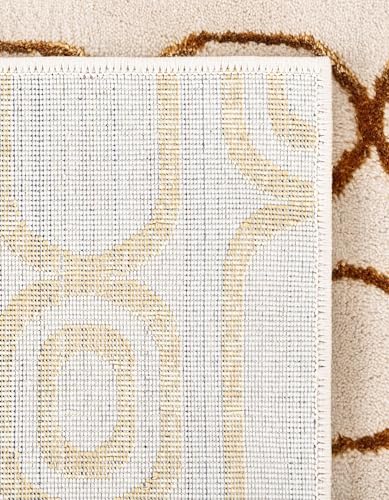 Rugs.com Vogue Geo Collection Rug – 2x3 White Medium-Pile Rug Perfect for Entryways, Kitchens, Breakfast Nooks, Accent Pieces - color: White and Gold, size: 2' x 3' Rectangular