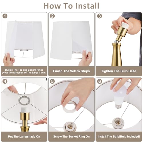 Modern Touch Lamps for Nightstand, 3 Way Dimmable Bedroom Lamp Set of 2 | USB C+A Charging Ports, Gold Bedside Lamps for Bedroom, Living Room, End Table, Bed Side, LED Bulb Included - color: G. Gold Base-White Shade
