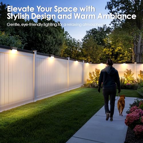 SOLPEX Solar Fence Lights Outdoor, Solar Step Lights Waterproof LED Deck Lights for Stair, Balcony, Railing, Front Porch, Yard, Garden and Patio Decor (8 Pack Warm White) - size: 8