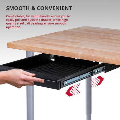 Penn Elcom Under Desk Laptop Drawer, Lockable, for 14” Laptops - Premium Sliding Security Drawers - Model EX-6101B - size: 14-Inch