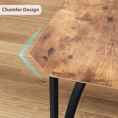 IDEALHOUSE Dining Table Set for 2, Kitchen Table Set of 2 with Upholstered Cushion Chairs, Dining Room Table Set with Kitchen Chairs, Easy to Assemble, Suitable for Apartment - (Rustic Brown) - size: 1* Table + 2* Chairs (Rustic Brown)