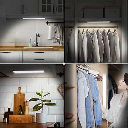 60 LED Closet Lights Battery Powered, BLS Super Bright Under Cabinet Lighting, Motion Sensor Light, Wireless, 2400mah Rechargeable Operated, 120 Days Run Time, 6000k Clean White-13 Inches - color: 5500K Daylight White-13 inches-1 Pack
