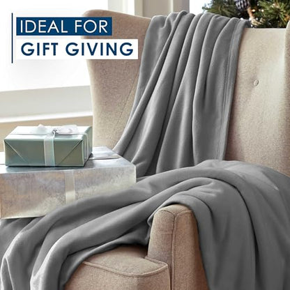 Twin Size Fleece Bed Blanket | Comfy Supersoft Fleece Blanket – All-Season Light Weight Throw Blanket | Luxuriously Soft | Throw Blanket for Couch and Sofa | Machine Wash | Gray | (Pack of 2) - color: Grey, size: Twin (Pack of 2)