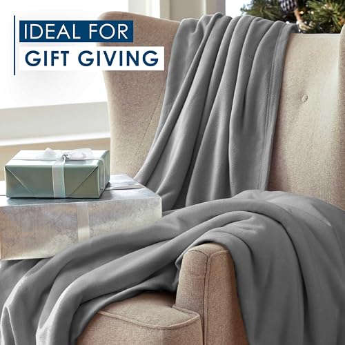 King Size Fleece Blanket | Comfy Supersoft Fleece Blanket – All-Season Light Weight Throw Blanket | Luxuriously Soft | Throw Blanket for Couch and Sofa | Machine Wash | Gray - color: Grey, size: King