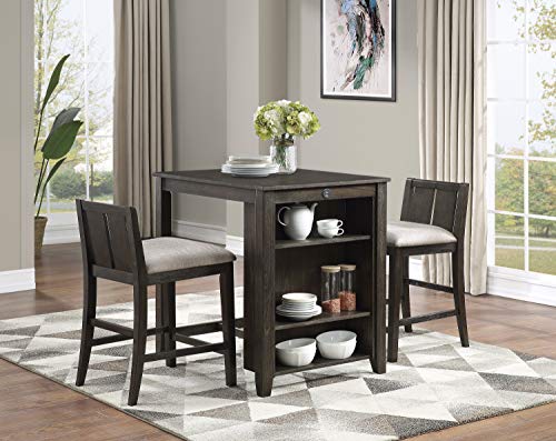 Lexicon Vague 3-Piece Pack Counter Height Set, Brown Cherry - color: Brown Cherry