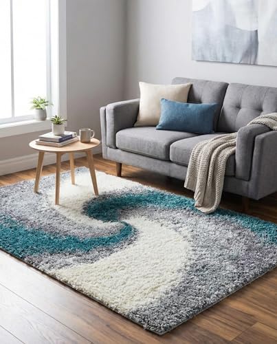 Rugs.com Soft Touch Shag Collection Area Rug – 3x5 Turquoise Shag Rug Perfect for Entryways, Kitchens, Breakfast Nooks, Accent Pieces - color: Turquoise, size: 3' x 5' (Rectangular)