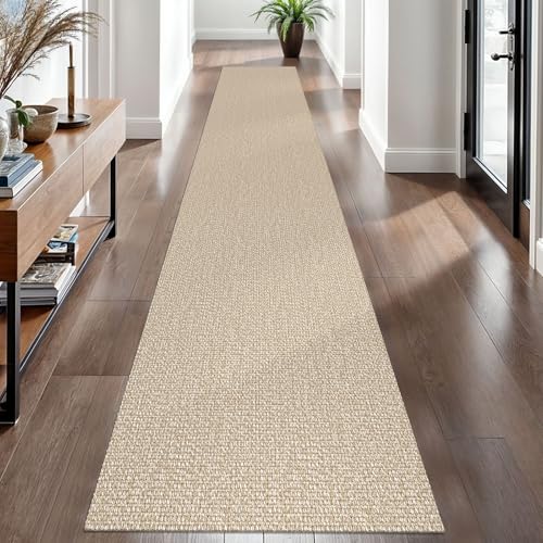 Washable Runner Rug, Non Slip Hallway Runner, 2x12 Ft, Sand/Beige | Washable Braided Runner Carpet,, Non Slip Rubber Dot Backed, For Hallway, Kitchen, Entryway, Bedroom, Laundry Room, Foyer - color: Sand/Beige, size: 2' x 12' (Rectangular)