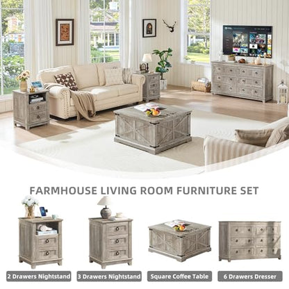 Joaxswe Farmhouse Coffee Table with Large Hidden Storage Compartment, Light Oak Square Center Table, Wood Rustic Low Modern Living Room Tables with Hinged Lift Brown Top & Wooden Arc Base - color: Light Oak, style: With Base