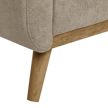 67" Khaki Loveseat Sofa, Mid Century Modern Love Seat Sofas and Comfy Couches for Living Room, Button Tufted Small Cloud Couch for Bedroom Office Apartment Small Space, Easy Assembly (Khaki) - color: Khaki