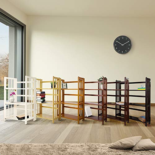 Casual Home 3-Shelf Folding Stackable Bookcase (27.5" Wide)-Honey Oak - color: Honey Oak, size: 3-Shelf Stackable