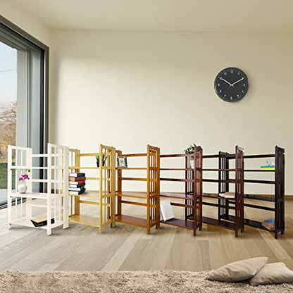Casual Home 3-Shelf Folding Stackable Bookcase (27.5" Wide)-Honey Oak - color: Honey Oak, size: 3-Shelf Stackable