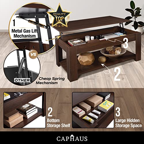 CAPHAUS 47' Natural Oak Lift Top Coffee Table with Storage, 110 lbs Capacity, 11 lbs Lifted - color: Natural Oak, size: 47"