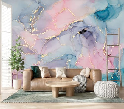 XMPMBM-Peel and Stick Pink Marble Wallpaper Abstract Art Texture wall Mural | Thick and tear-resistant,Will not be damaged during repositioning,boys room,kids room wallpaper.XXL-183"X120" - color: M01, size: 183"x120"