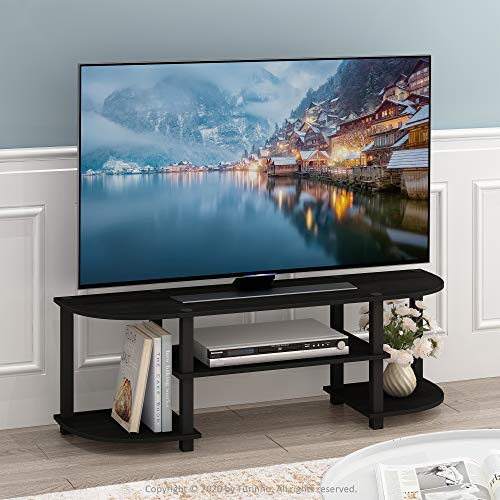Furinno Turn-S-Tube Wide TV Entertainment Center, Espresso/Black | Toolless Entertainment Center with Open Storage Shelves, Media Console Table with Soundbar Shelf for Living Room, Bedroom - color: Espresso/Black, size: Wide