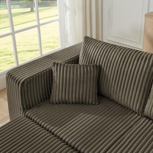 Geelife Compact Modular Sectional Sofa with Minimalist Style and Space-Saving Design - Brown