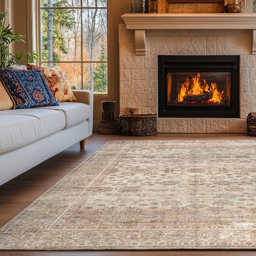 nuLOOM Sia Beige Floral & Paisley Washable Area Rug, 2' x 3' | Nuloom Sia Floral & Paisley 2' x 3' Machine Washable Accent Rug for Living Room Bedroom Dining Room Entryway, Beige - color: Sia Beige, size: 2' x 3' (Rectangular)