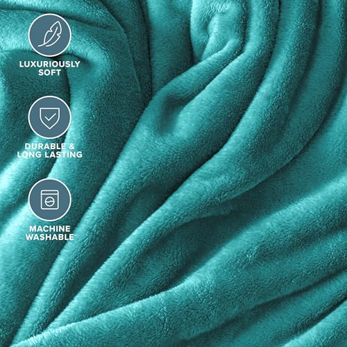 Bare Home Fleece Blanket Luxury Microplush (Full/Queen, Emerald) | Ultra-Soft Lightweight Blanket for Bed, Sofa, and Couch, Cozy & Warm Blanket - color: 10 - Emerald, size: Full/Queen