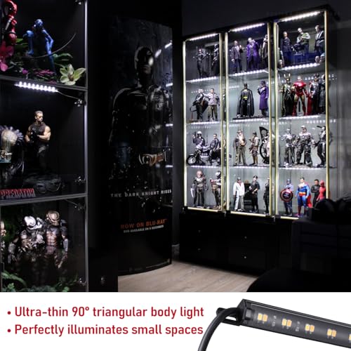TORCHSTAR 4pcs 12 Inch LED Safe Lighting Kit, Rocker Switch, 5CCT | Dimmable, UL Power Adapter, Input 100-240V, Linkable Gun Safe Light Bars, 600LM, for Under Cabinet Locker Closet Showcase - color: 5CCT