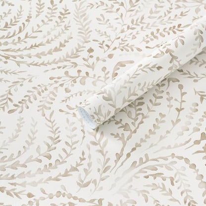Peel and Stick Wallpaper Modern Boho Contact Paper Neutral Beige Wall Paper Removable Waterproof Self Stick Renter Friendly Wallpaper for Bedroom Living Room Bathroom Kitchen Vinyl 17.3”x197” - color: Light Brown, size: 17.3" x 197"