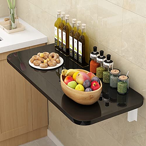 Laundry Folding Table, fold down table, Wall Mounted Folding Table, Folding Kitchen Table, laundry room folding station, Laundry Table Foldable With Bracket , Wall Shelf Computer Desks Workstations ( - color: Black, size: 60*30cm/24*12in
