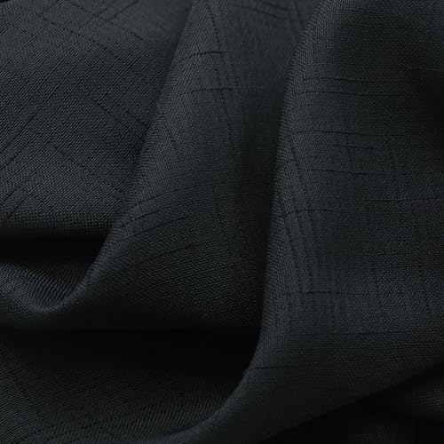 Sheer Curtains Faux Linen Semi Voile Light Filtering Drapes Pair for Bedroom Living Room, Set of 2 Grommet Top Window Curtain Panels (54 x 84 Inch,Black) - color: Black, size: 54"W x 84"L (Pack of 2)