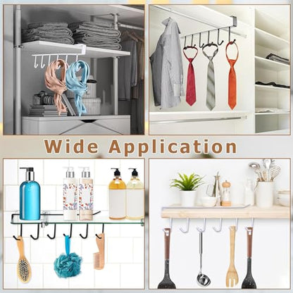 6Pcs Mug Hooks Under Cabinet,Adhesive Coffee Cups Holder Hanger no Drilling,Mug Hanger Under Shelf,Under Cabinet Mug Holder with 6 Mug Hooks for Kitchen Cabinet Shelf (White) | Adhesive Coffee Cups Holder Hanger, No Drilling, Mug Hanger Under Shelf with 6
