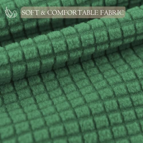 Ottoman Cover Square Storage Ottoman Slipcover Jacquard Stretch Footrest Stool Covers with Elastic Band Cube Storage Stool Ottoman Covers Footstool Sliocovers Protection Dark Green - color: Dark Green