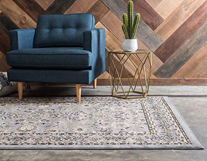 Unique Loom Sialk Hill Collection Area Rug - Washington (2' 2" x 3' 1" Rectangle, Gray/ Black) - color: Gray/Black, size: 2'2" x 3'1" (Rectangular)