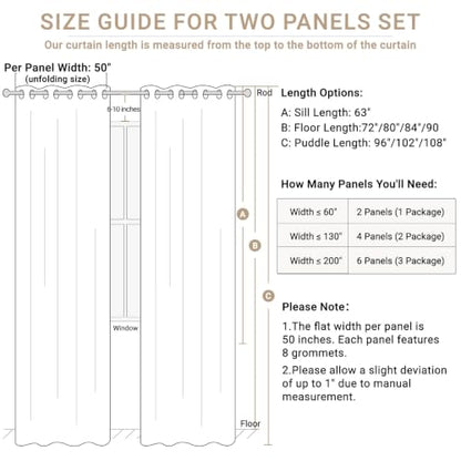 100% Blackout Linen Textured Curtains 84 Inch Long, Beige | 100% Blackout Shield, Light Blocking, Thermal Insulated, Grommet Window Curtains for Bedroom/Living Room, 50"x84", 2 Panels - color: Alba | Beige, size: 50"W x 84"L (Pack of 2)