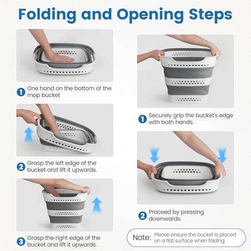 42L Collapsible Laundry Baskets with Handle, Large Laundry Hamper Plastic for Dirty Clothes, Pop Up Hampers Portable Bin Storage Basket Organizer for Home Dorm Room Organization RV Camping Essentials