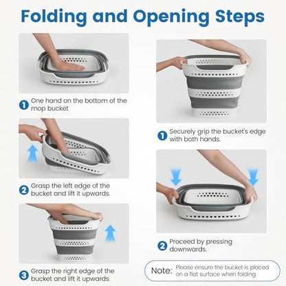 42L Collapsible Laundry Baskets with Handle, Large Laundry Hamper Plastic for Dirty Clothes, Pop Up Hampers Portable Bin Storage Basket Organizer for Home Dorm Room Organization RV Camping Essentials